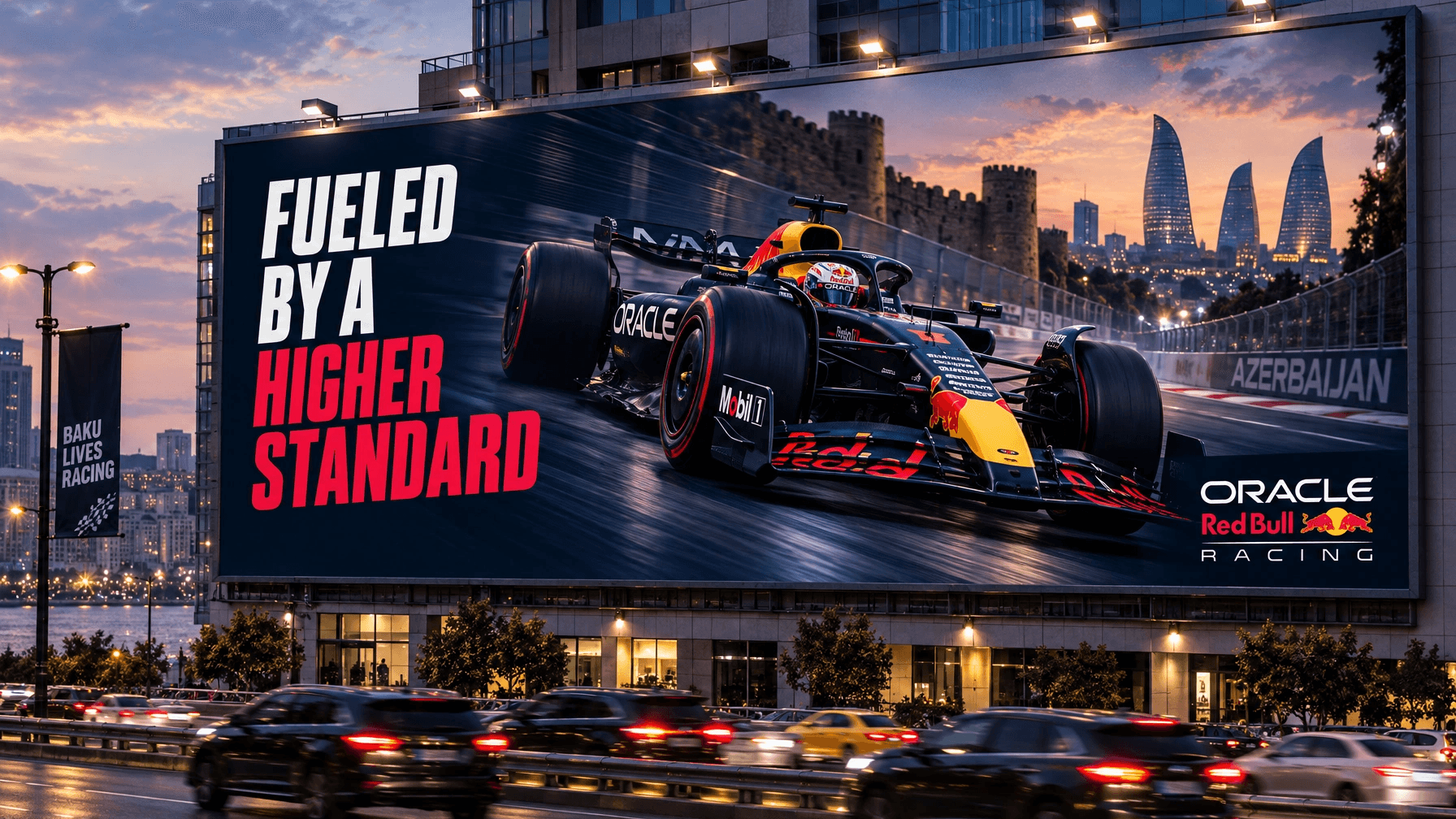 RedBull Racing Oracle advertising billboard
