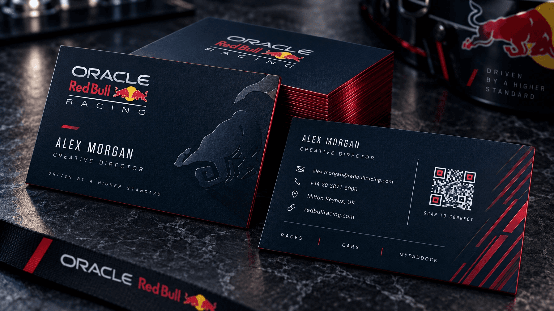 RedBull Racing Oracle print business card