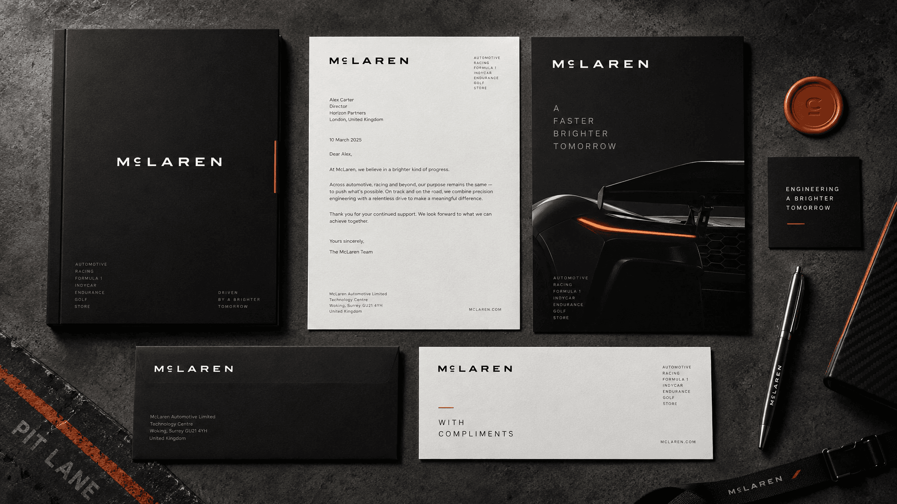 McLaren print stationery