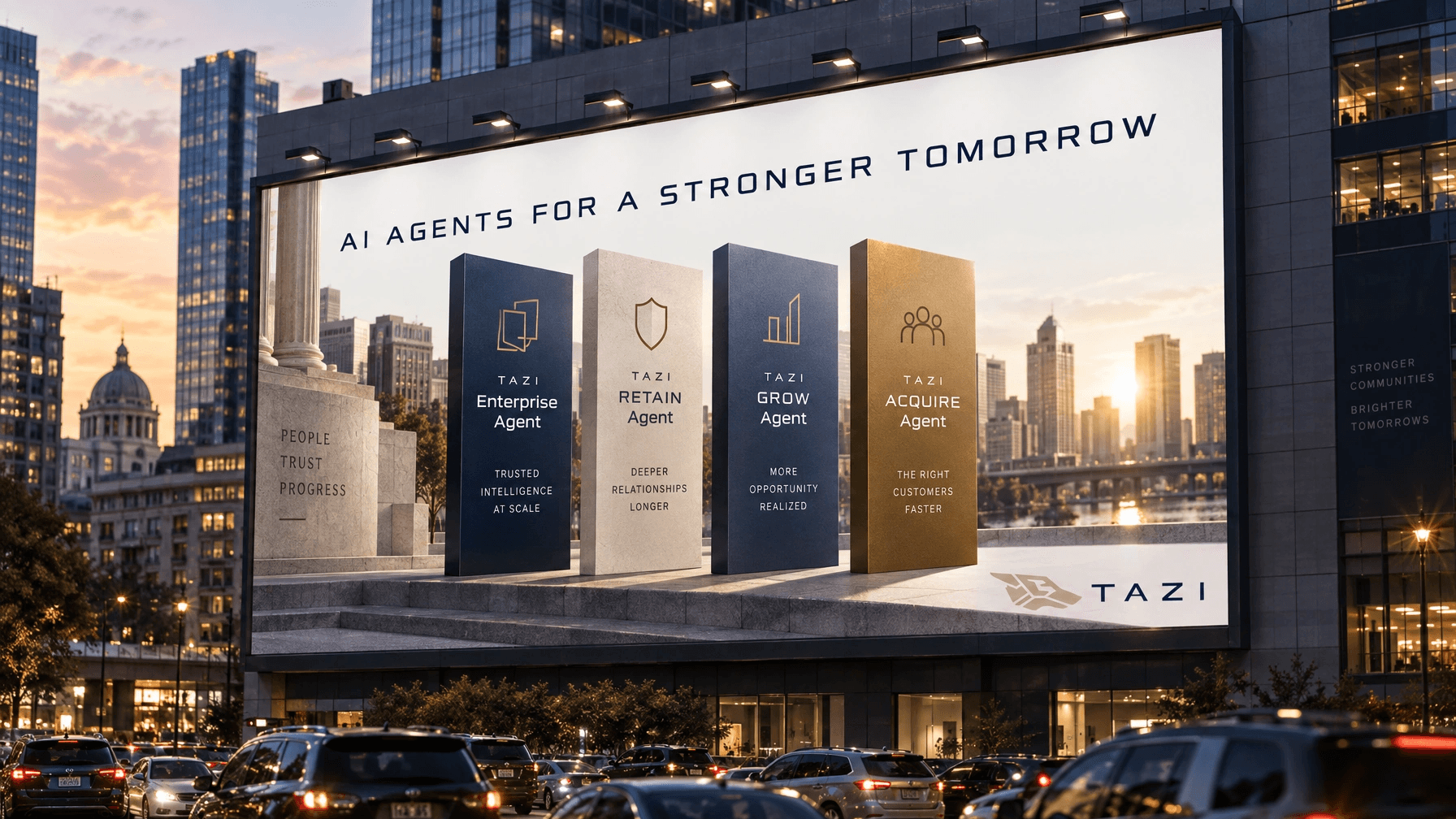 Tazi AI advertising billboard