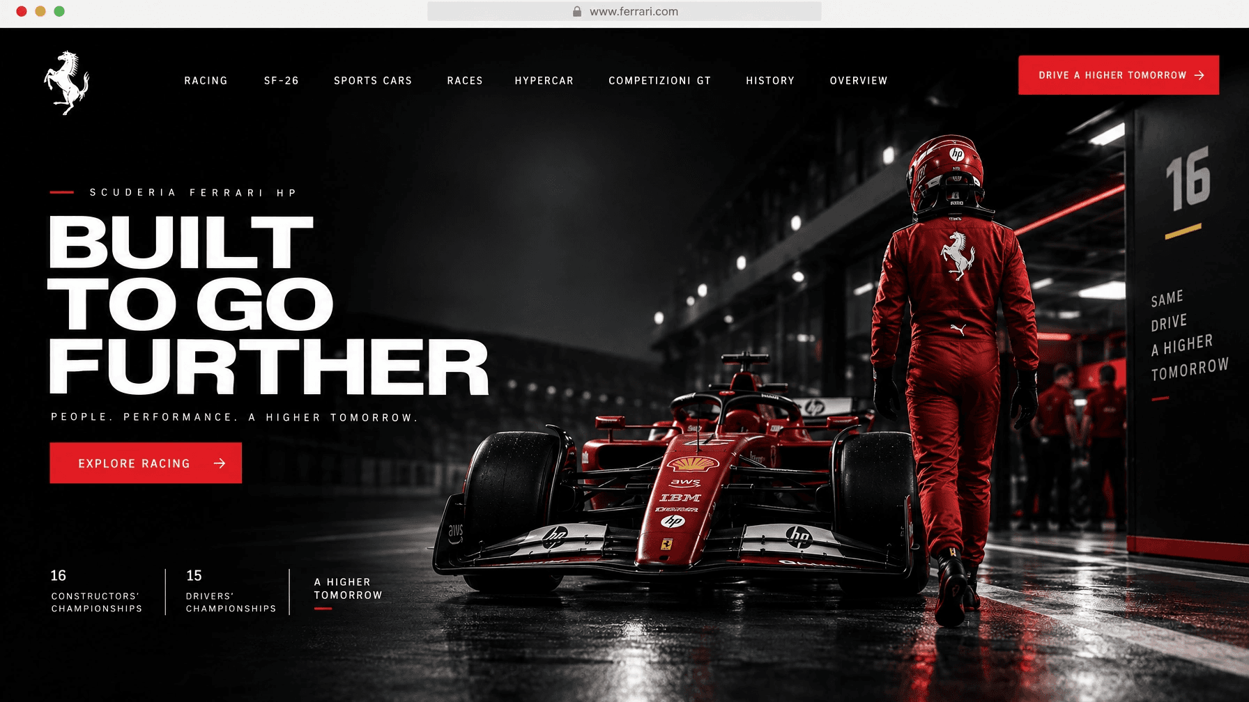 Ferrari digital web