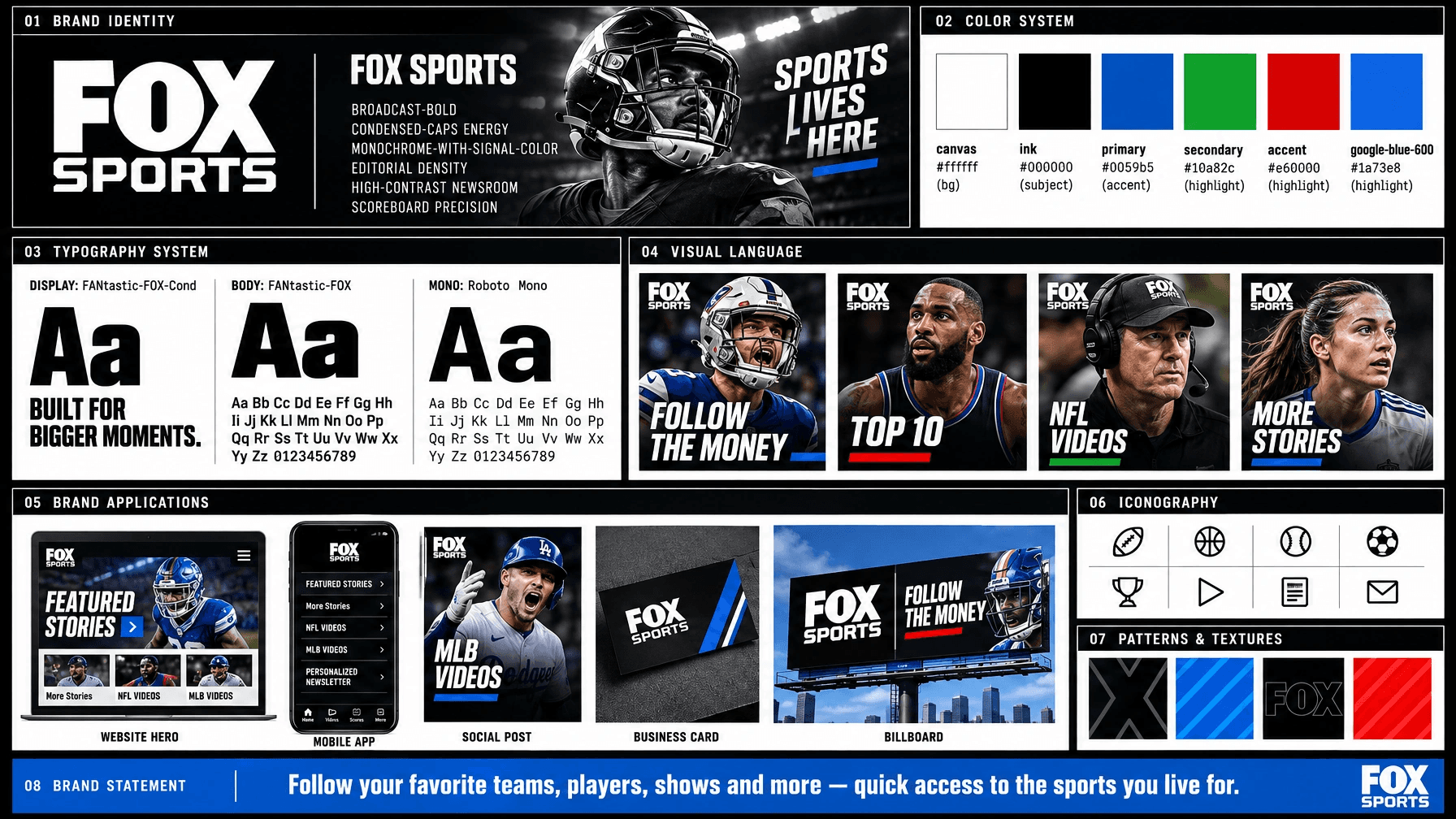 Fox Sports print guidelines sheet