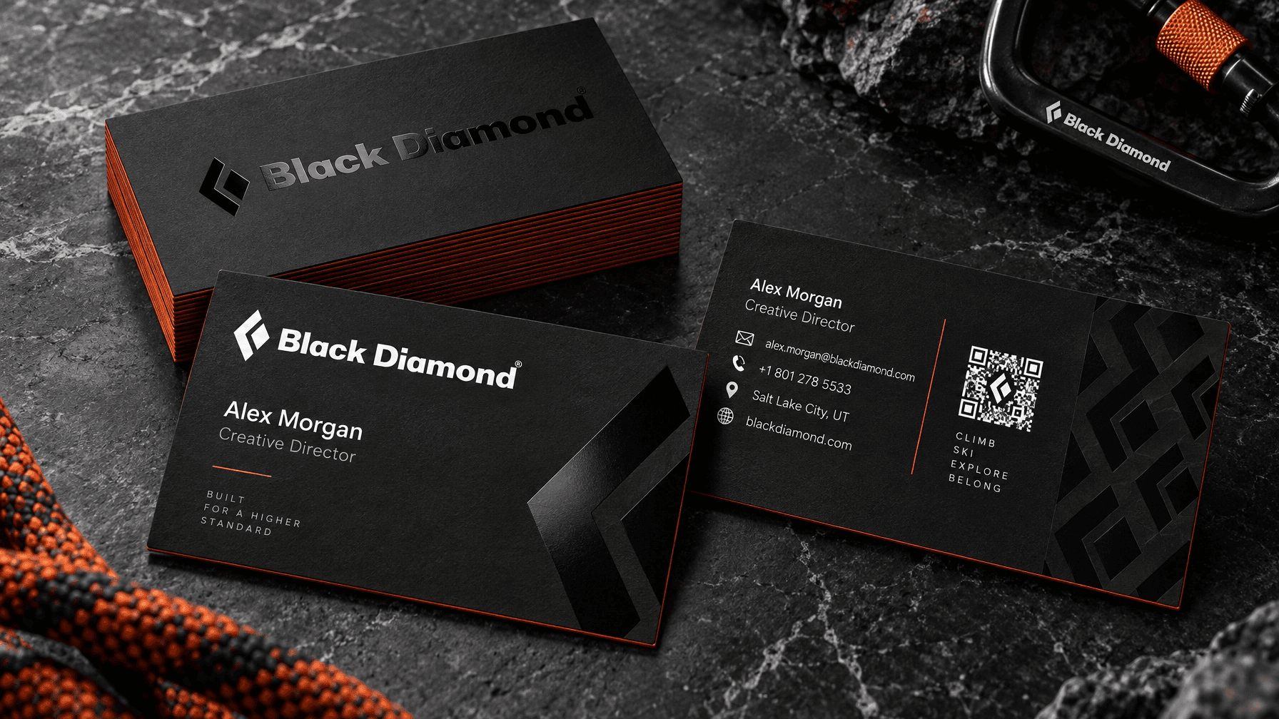 Black Diamond print business card