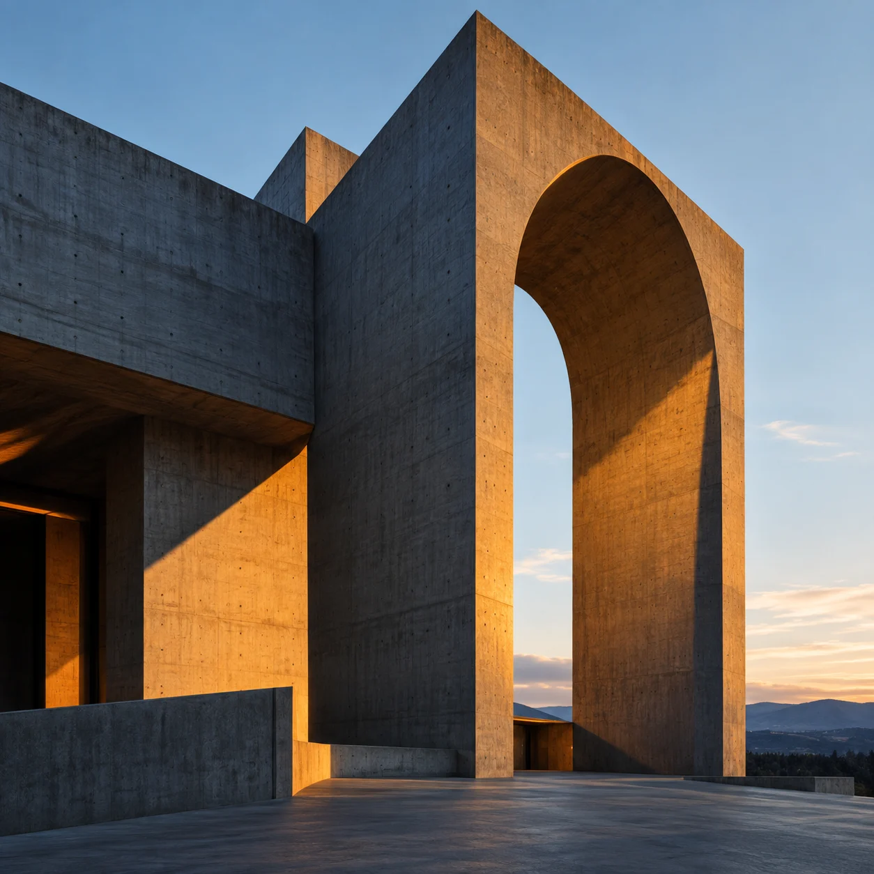 Concrete arches as an architectural reference